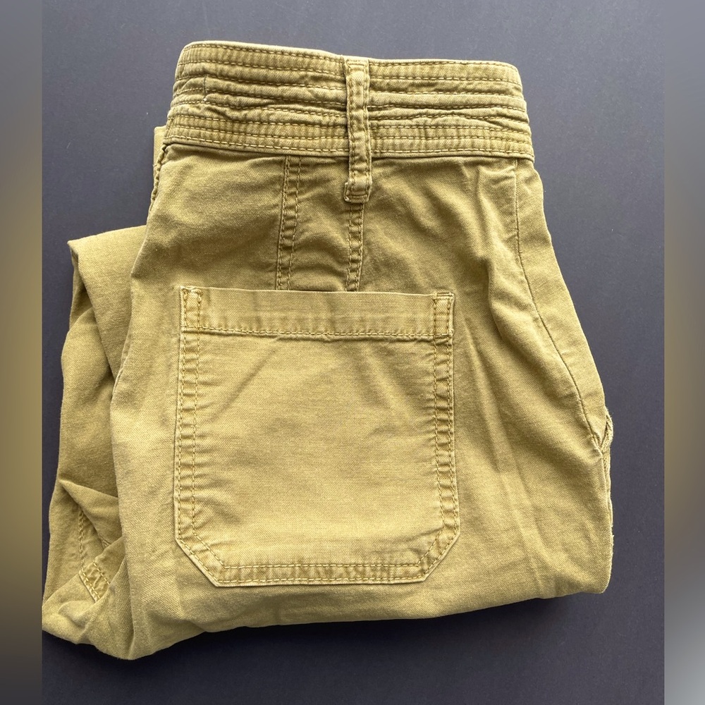 27”w anthro cotton linen stretch pilcro ?